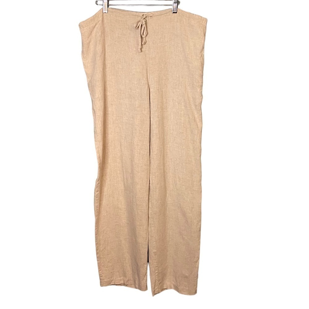 Coldwater Creek Linen Drawstring Stretch Pants Size XL